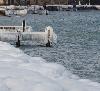 Le port de St-Prex est aussi pris dans les glaces.